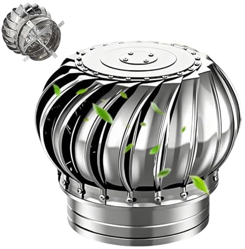 Comignolo Girevole in Acciaio Inox, 110-500mm Cappello Eolico Rotante, Comignolo Canna Fumaria, Cappello per Camino, Tappo di Sfiato for Esterni, per Tubo di Scarico(500mm/19.7in)