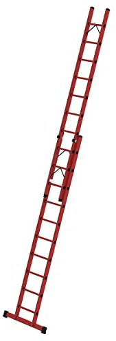 Vollkunststoff-Schiebe-Seilzugleiter mit Standtraverse, 2-teilig 2 x 10 Sprossen Arbeitshöhe bis ca. 6,30 m