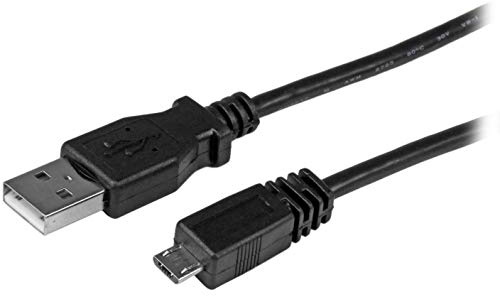 StarTech 2m/6.6ft USB-A to Micro-B Cable - USB 2.0 - Black (UUSBHAUB2M) | Charger, Up to 480Mbps, Aluminium-mylar foil with braided shielding, Durable PVC construction