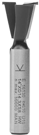 ENT 16130 Pinnfräs i hårdmetall, skaft (S) 8 mm, NL 13,5 mm, D1 14,3 mm, D2 12,7 mm, E 14°, SL 32 mm, med förskär
