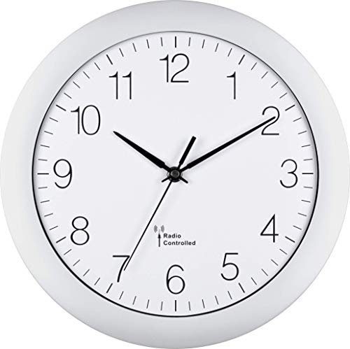 KWON 56800 - Reloj de pared radiocontrolado (30 cm), color blanco