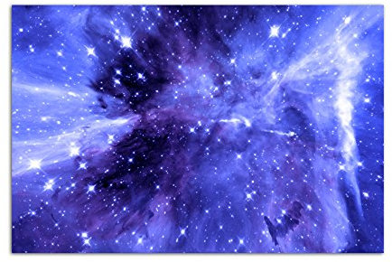 Paul Sinus Art 120x80cm - WANDBILD Planet Weltraum Sterne Galaxie - Leinwandbild auf Keilrahmen modern stilvoll - Bilder und Dekoration