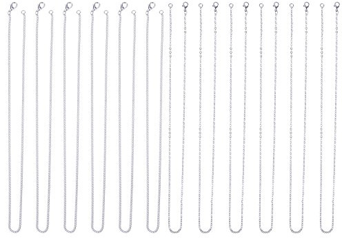 EBOOT 12 Stücke Silber Überzogene Link Kabel Kette Halsketten und Twisted Kreuz Halskette