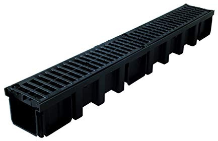 Caniveau 1m grille polyamide B125 largeur 130 noir CAN10BN