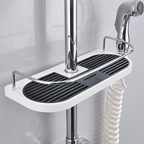 LATERN Bathroom Shelf Caddy for Shower Rail, Aluminum Bathroom Shower Rack Organizer Holder for Soap Shampoo Conditioner (19mm -25mm)