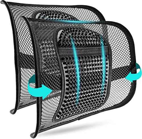 m zimoon Cojín Lumbar, 2 Piezas Cojín de Soporte Lumbar Respaldo Lumbar Ergonomico Almohada de Lumbar para Silla Oficina Coche Corrije la Postura Alivia el Dolor Lumbar, Negro