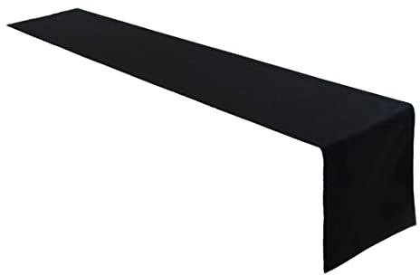 Lemos Home Hochwertiger Tischläufer Tischwäsche aus 100% Baumwolle Kollektion Konzept, Farbe & Größe wählbar (Tischläufer - 40x200cm, Schwarz)