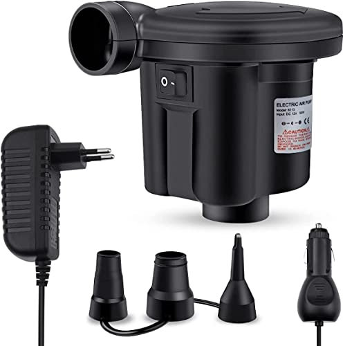Pompa ad aria elettrica 3 bocchette 2 in 1 gonfiare e sgonfiare materasso ad aria, cuscino letto barca, galleggiante