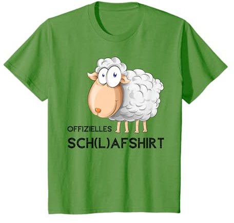 HYPNOTAO SHOP Offizielles Schlafshirt Schaf Pyjama Schlafanzug Nachthemd T-Shirt Grau Klein Unisex Klassisch Cartoon Sheep Sleep Shirt
