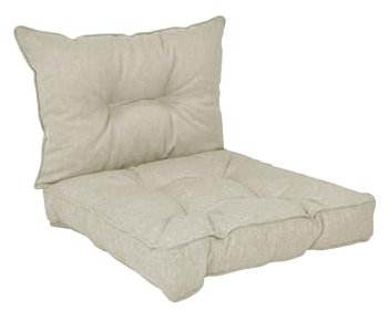 POKAR Garden Rattan Outdoor Sofa Pallet Set of 2: Seat Cushion 50x50x10 cm + Back Cushion 50x40x10 cm, Beige