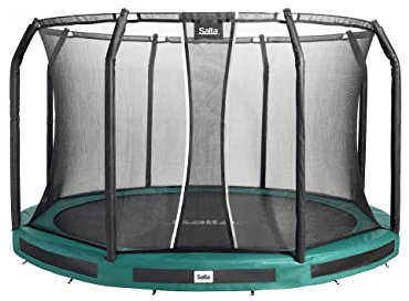 Salta Premium Ground - Bodentrampolin mit Sicherheitsnetz - Rund - ø 251/305/366/396/427 cm - Grün/Schwarz (⌀ 396 cm, Grün)