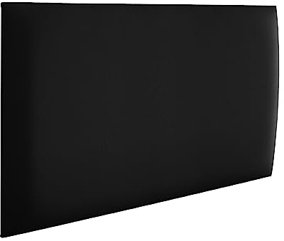 RAVIO Wandpaneele gepolstert | 3D Wandverkleidung mit Schaumstoff | Wandkissen als Kopfteil für Bett | Wanddekoration für Schlafzimmer, Kinderzimmer, Büro, Diele | (Soft 11 - Schwarz, 70x30 cm)