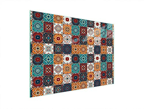 DarHaus Tabla de cortar de cristal, tabla de cocina de vidrio, tabla de vidrio para cortar y servir alimentos, cubierta para la placa de cocina, medidas 40 x 30 cm, MOSAICO