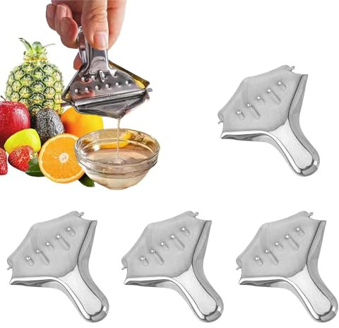 KALUROIL 4 PCS Lemon Squeezer - Exprimidor Manual de Limón de Acero Inoxidable - Exprimidores de Cítricos para Frutas, Limones y Más