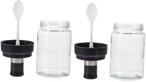 TOVINANNA 2pezzi Contenitore Per Spezie Barattolo Aromi Con Cucchiaio e Coperchio Dispenser Ermetico Per Condimenti Accessorio Cucina Pratico e Facile Da Pulire