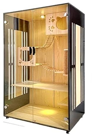 Katzenhaus katzenvilla Cat Villa Platte Seite transparent Luxus Katzenhaus Katzen Brutkäfig Katzenausstellungsschrank Katzenbett Cat Haustier Schrank Katzenraum Katzenhütte