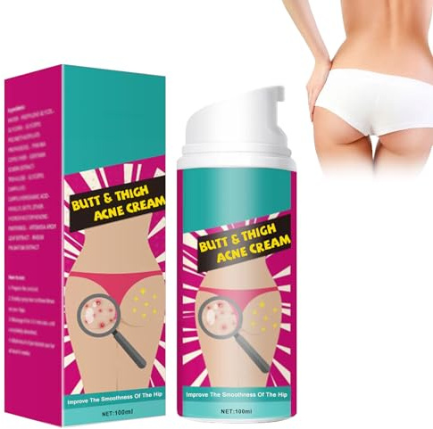 Crema De Acné De Cadera, Glúteos Tratamiento Crema, Crema Limpiadora De Acné A Tope, Butt Acne Cream Crema Para Eliminar El Acné En Los Glúteos, Restaura La Piel Suave Y Tersa De Los Glúteos, 100ml(B)
