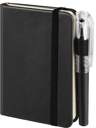 Qianyu Notizbuch A7 Kleine Pocket Journal Notizbuch mit Stift und Elastischem Verschlussband Klassisches Für Notizen Planung Studium Reisen Zeichnungen Skizzen Projekte Büro Schule Frauen Männer
