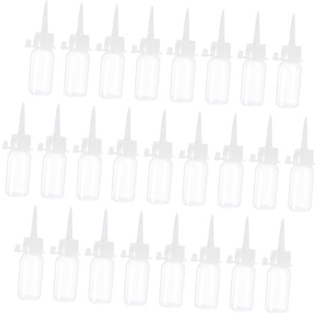 STOBOK 25 Piezas Botella dispensadora botella de color de pelo máquina de coser máquina de agujas de coser titular de aceite contenedor de aceite de plástico mascota envase
