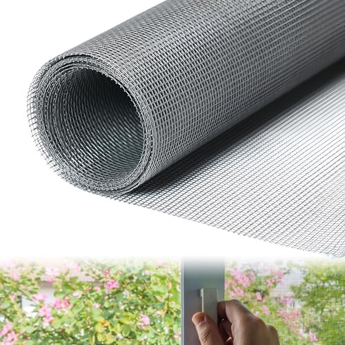 Fliegengitter Fenster - Insektenschutz Gaze 500×120cm, Fliegengitter für Fenster, Fliegennetz Insektengitter für Fenster Wohnzimmer Dachfenster Balkontür Schwarz