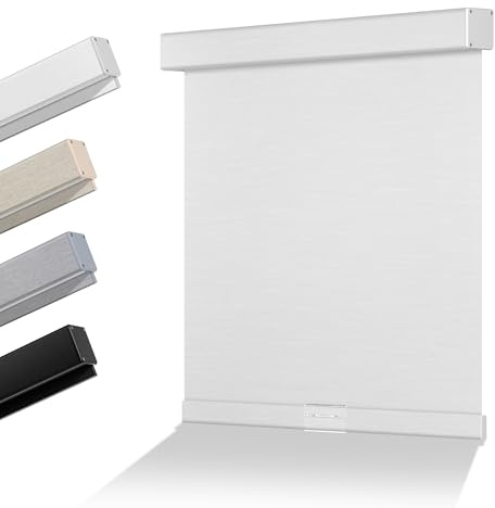 Boolegon Blackout Roller Shades for Windows,Cordless,Jacquard Fabric,Roller Windows Blinds,Thermal Insulated UV Protection,Window Shades for Home,Office,Bedroom,Door,Blackout-Pure White,34 W x 64 H
