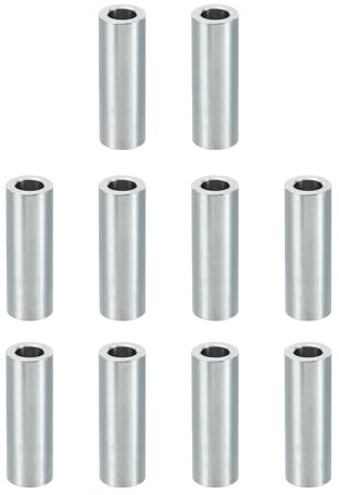PATIKIL Entretoises en Aluminium M6, 10 Pièces d'Entretoises Métalliques en Aluminium 6,2 mm ID x 10 mm OD x 30 mm L, Entretoises en Aluminium à Vis Rondes pour Vis de 1/4 ou M6