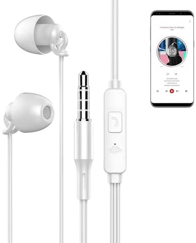 Naqqios Écouteurs de Sommeil filaires - Écouteurs Intra-Auriculaires pour, écouteur de Sommeil Ultra léger | Écouteurs Intra-Auriculaires pour de 3,5 mm avec Annulation du Bruit pour