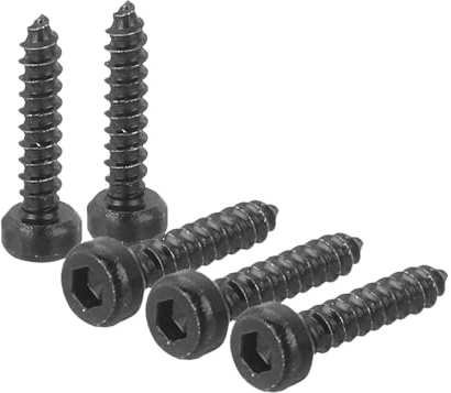 sourcing map M2 Innensechskant-Blechschraube, Linsenkopfschrauben, 50 Stück, M2 x 10 mm, 304 Edelstahl, Sechskantantrieb, selbstschneidende Spitze, Schwarz