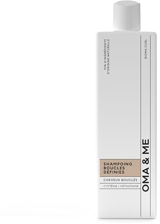 OMA & ME Lockigt hårschampo - omdefinierar lockar och rengör försiktigt vågigt och lockigt hår - hårvård 91 % ingredienser av naturligt ursprung, tillverkad i Frankrike - 250 ml