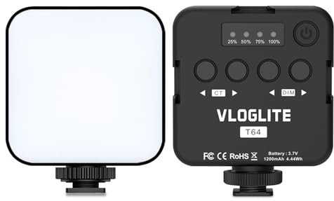 Bewinner LED Videolicht, 2500-9000K Schönheit Selfie Licht, Tragbare Fotobeleuchtung mit 3 Kaltschuhhalterungen 1/4 Zoll Schraubenloch für Vlogging Live