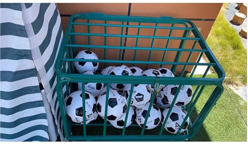 Estante de Bola /Pelota Carrito de pelotas plegable con tapa y cerradura, soporte de almacenamiento de pelotas deportivas, organizador de equipos de baloncesto de gran capacidad, para gimnasios interi