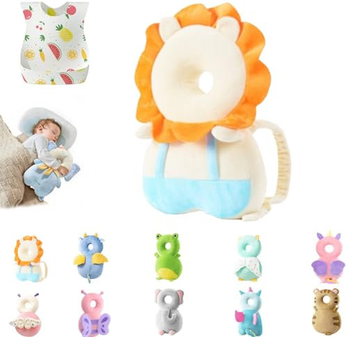 Wonder Baby Kopfschutz, Baby Kopfschutz Rucksack, Wonder Baby Kopfschutz, Kopfschutz Rucksack, Baby Sturzschutz Rucksack, Baby Kopfschutz fürs Laufen (White Lion)