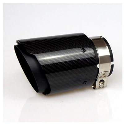 BLNETU Auto-Endschalldämpfer Für B&MW E46 Mattschwarzes Auspuffrohr Aus Kohlefaser Und Edelstahl Universelles Autoauspuffrohr Schalldämpferrohr (76-101MM)