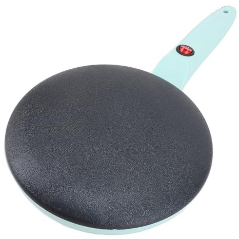 ZJchao Crepera Eléctrica, Control Automático de Temperatura, Plato Redondo de 8 Pulgadas, área de Cocción Grande, Fácil de Limpiar, Ahorro de Espacio, Adecuada para Uso en Mesa o (Verde