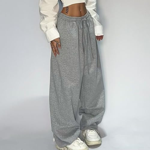 Oniissy Easygoing Women Wide Leg Sweatpants,For Dance Classes And Casual Days,Summer Autumn Wide Leg Joggers,Baggy Gray Sweatpants,Sport Dancing Pants(M Grey)