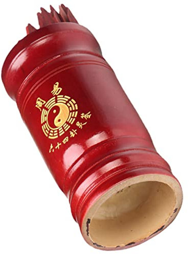 VICASKY Juego de 64 varillas de adivinación de estilo chino para jugar en casa, diseño de picos de madera, escudo, fácil de llevar