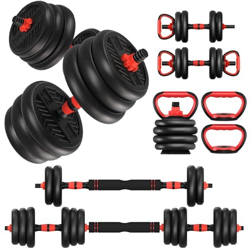 Adjustable Dumbbells,20/30/40/60/80lbs Free Weight Set with Connector, 4 in1 Dumbbells Set Used as Barbell/Kettlebells/Push up Stand, Fitness Workout Equipment for Home Gym for Youth,Women/Men