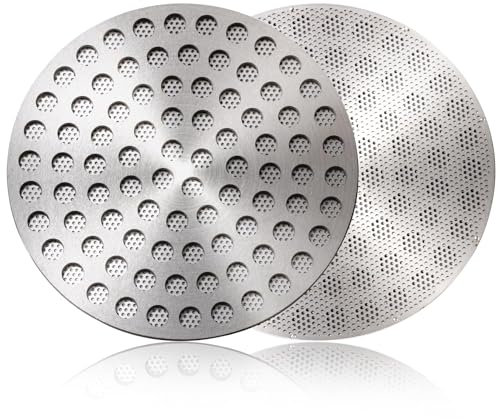 2 Pcs Puck Screen 54mm Reusable Metal Espresso Filters for 54mm Portafilter Basket, 1.2mm Thickness 300μm Stainless Steel Coffee Accessories for Home Barista
