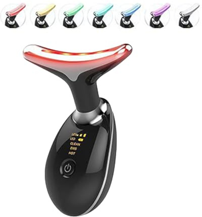 Massaggiatore Del Viso, Dispositivo Dello Scultore Del Viso, Macchina Di Rassodamento Del Viso Di Massaggio Di Ems, Per Il Rafforzamento Della Pelle E Il Sollevamento Del Collo (Black)