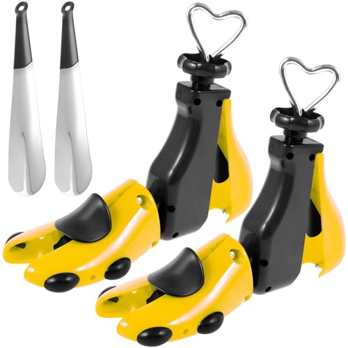 harupink Lot de 2 embauchoirs pour homme et femme avec 2 chausse-chaussures, extenseurs de chaussures pour longueur et largeur réglables, taille 35 à 42, largeur de chaussures en plastique pour bottes