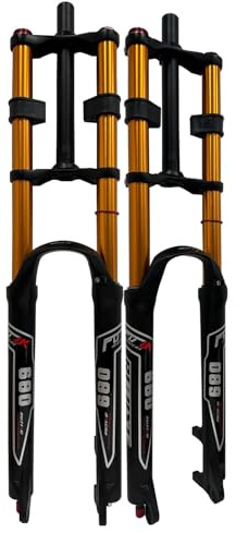 LXJBBD Mountain Bike Suspension Fork - 26/27.5/29in Downhill Air Fork with Disc Brake, Straight Tube, Quick Release, 28.6mm, 9 * 100mm, Travel 180mm, Rebound Adjust
