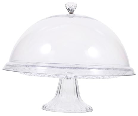 Cabilock Transparente Tortenplatte mit Deckel Multifunktionale Kuchentray für Desserts Früchte und Snacks Basis Haube für Partys und Nachmittagskaffee