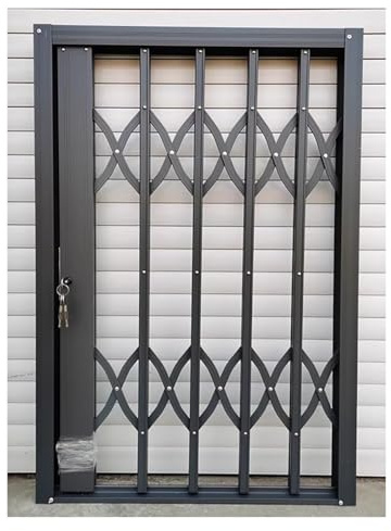 Adjustable Aluminum Alloy Sliding Window Security Bars, Lockable Folding Design for Kids & Pets Safety, Anti-Burglary Protection, Fits Multiple Window Sizes