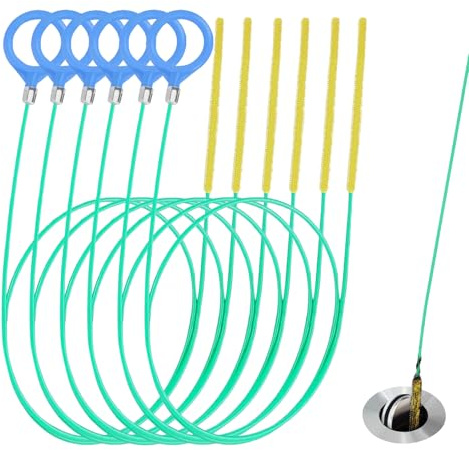 Redamancy 6 Pack 35 Inch(90 cm) Abflussreiniger, Haarverstopfungsentferner, Wiederverwendbar Rohrreinigungsspirale, Abfluss Haar Clog Tool für den Abfluss in Küche und Dusche, Küche, Waschbecken