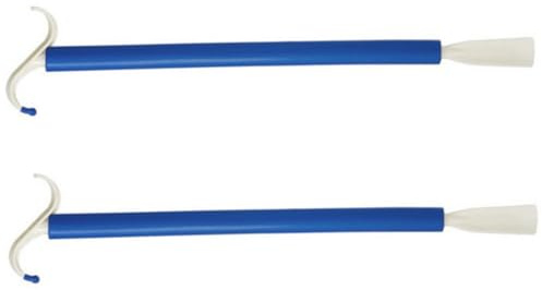 UTHCLO 2 piezas Calzador Auxiliar para Vestirse Ayudante de Calzado para Personas Mayores y Embarazadas Bastones de Vestir Prácticos y Duraderos Color y Azul