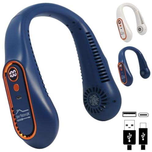 DIY TECH UK - CoolBlast Dual Action - USB Rechargeable Neck Fan Adjustable