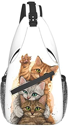 Schultertasche Drei Süße Tiere Slingtasche Stilvoller Wasserdicht Geschäft Schultertasche, Für Outdoor, Reisen, Klettern