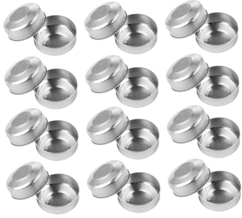 Contenitori in Alluminio Argentato per Candele, 100 Pezzi Circolari | Preparazione Candele, Fissaggio Stoppino, Resistenza al Calore, Formato Compatto, Uso Creativo
