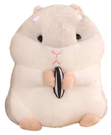 Xiyocadt Niedliche Melone Samen Hamster Plüschtier, Spielzeug Kleine Kuscheltiere Für Kinder,Dekorativer Hamster Kissen für Besondere Raumdekoration Anlässe und Raumdekoration (23cm,grau)