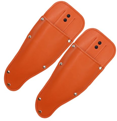 GALPADA 2 piezas Funda de Cuero para Tijeras de Podar de Fundas Portátiles para Herramientas de Jardinería Protector Resistente y Práctico para Tijeras de Jardín Color Naranja